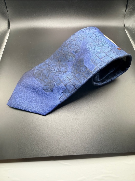 Warner Bros. Other - Vintage 2000 Looney Tunes Taz Silk Tie Made in Italy Tie Tack Blue Brick Wall